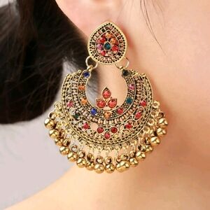 Earrings for Women- Rhinestone Detail Bell Decor Earrings Birthday Valentine's